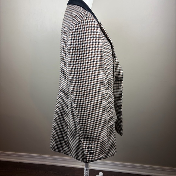 REISS CICI Size 14 Classic Luxury WOOL DOGTOOTH DOUBLE BREASTED BLAZER - Picture 5 of 11